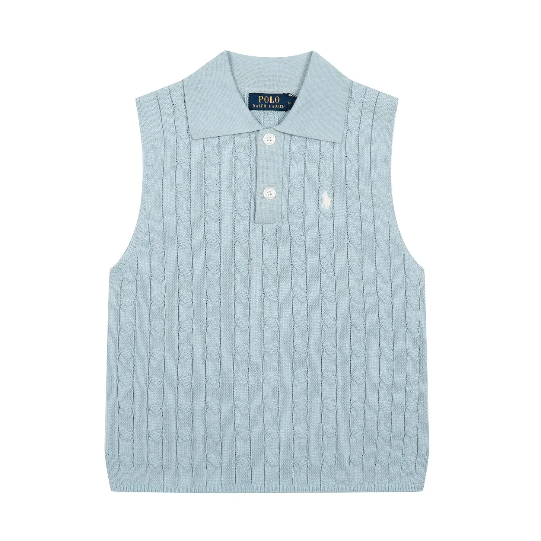 P166 💰 "Top quality" Style number: DS023# (not off the shelves all year round) [Ralph Lauren POLO lapel solid color pony embroidered logo knitted vest short sleeves] ✅Ralph Lauren Ralph Lauren classic basic versatile all-season cardigan knitted POLO vest vest short sleeves ✅Main supplier platform live broadcast Wholesale entity Replacement when out of stock Not off the shelf ✅ZP quality 1:1 version Scan the code to enter the GF website Counter quality ✅Details and quality are the only one in Guangzhou. Imported quality cotton yarn, focusing on high-end, cost-effective. Needless to say good quality. ✅Restore the original version. The maximum size can be worn up to 150 pounds. Loose, comfortable and stress-free. Olive green, denim blue, Chinese red
